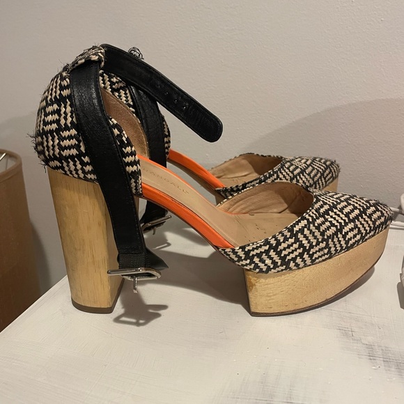 Loeffler Randall woven platform shoes heels size 8 - Picture 3 of 7